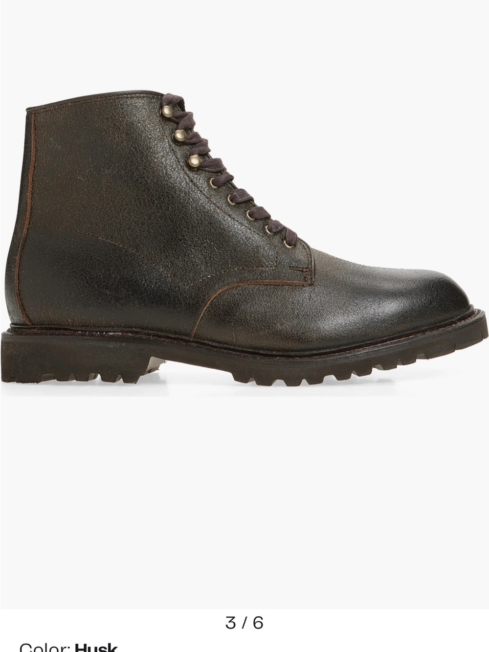 Allen Edmonds Hugo lug sole Men's Husk Leather Lace-Up Boot Brown sz 11D NEW - Picture 3 of 14